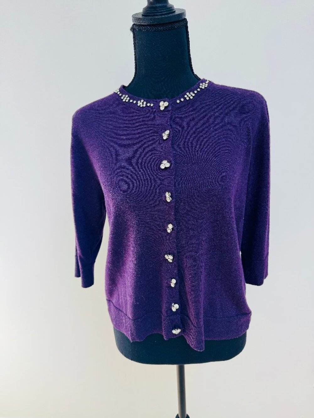 Zara Cardigan Size Small Purple with Rinestone Detail